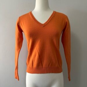 Club Monaco Vivid Orange V-Neck Sweater